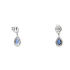 Aretes femeninos en oro blanco de 14K con diamantes de 0.22 ct, elegancia brillante