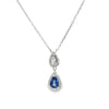 Dije de oro blanco de 14K con diamante de 0.11 ct,zafiro de 0.56 ct, lujo refinado