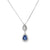 Dije de oro blanco de 14K con diamante de 0.11 ct,zafiro de 0.56 ct, lujo refinado