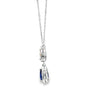 Dije de oro blanco de 14K con diamante de 0.11 ct,zafiro de 0.56 ct, lujo refinado