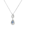 Dije de oro blanco de 14K con diamante de 0.11 ct,zafiro de 0.56 ct, lujo refinado