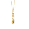 Dije con cadena en oro de 14K bicolor con diamante de 0.11 ct, rubí de 0.57 ct