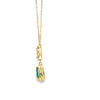 Dije con cadena bicolor en oro de 14K con diamante de 0.11 ct, esmeralda de 0.34 ct