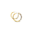 Aretes de oro amarillo de 18K con diamante de 0.27 ct y topacio azul de 0.48 ct, diseño vibrante