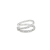 Aretes femeninos en oro blanco de 18K con diamantes de 0.15 ct, diseño clásico