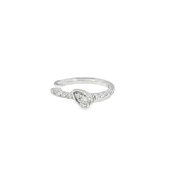Aretes en oro blanco de 18K con diamantes de 0.11 ct, estilo moderno