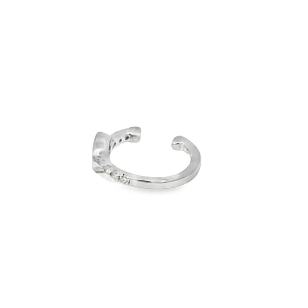 Aretes en oro blanco de 18K con diamantes de 0.11 ct, estilo moderno