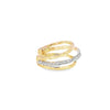 Aretes bicolor en oro de 18K con diamantes de 0.09 ct, diseño delicado