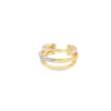 Aretes bicolor en oro de 18K con diamantes de 0.09 ct, diseño delicado