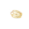 Aretes bicolor en oro de 18K con diamantes de 0.09 ct, diseño delicado