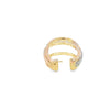 Aretes bicolor en oro de 18K con diamantes de 0.09 ct, diseño delicado