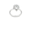 Anillo de oro blanco de 18K con diamante de 0.38 ct y aguamarina de 0.95 ct, diseño celestial