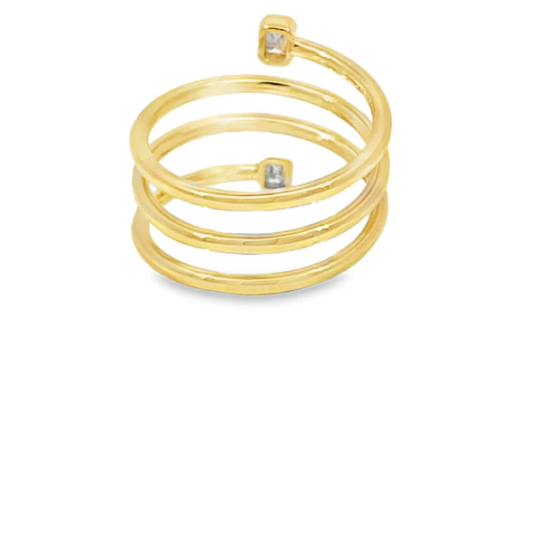 Anillo para dama en oro de 18K con diamante de 0.27 ct, diseño sofisticado