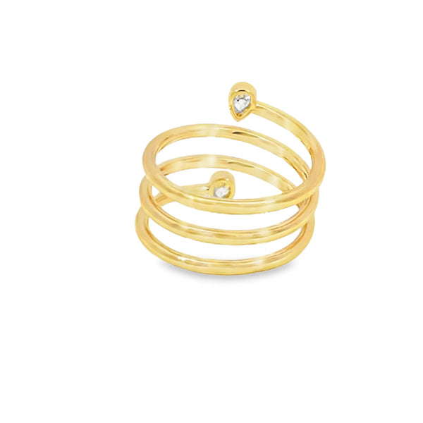 Anillo de oro de 18K con diamante de 0.24 ct corte pera, elegancia pura