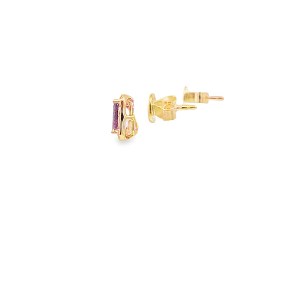Aretes en oro amarillo de 14K con diamante de 0.17CT