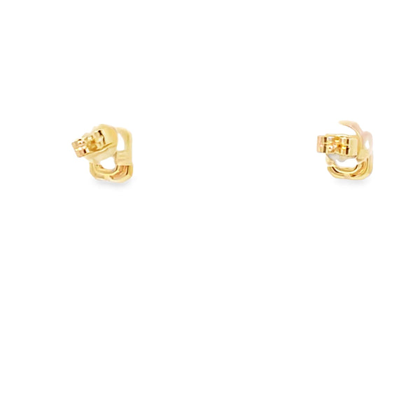 Aretes en oro amarillo de 14K con diamante de 0.17CT
