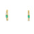 Aretes en oro amarillo de 14K con diamante de 0.14CT y esmeralda de 0.67CT