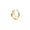 Aretes en oro amarillo de 14K con diamante de 0.14CT y esmeralda de 0.67CT