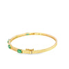 Brazalete en oro amarillo de 14K con diamante de 0.25CT y esmeralda de 1.55CT