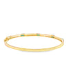 Brazalete en oro amarillo de 14K con diamante de 0.25CT y esmeralda de 1.55CT