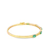 Brazalete en oro amarillo de 14K con diamante de 0.25CT y esmeralda de 1.55CT