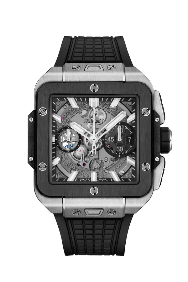 Reloj Hublot Square Bang en titanio de 42MM movimiento automático, esfera negra