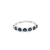 Anillo dama en oro blanco de 14K con diamante de 0.15CT y zafiro de 0.98CT