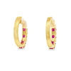 Aretes en oro rosa de 14K con diamante de 0.18CT y rubí de 1.42CT
