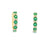 Aretes en oro amarillo de 14K con diamante de 0.18CT y esmeralda de 1.09CT