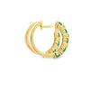 Aretes en oro amarillo de 14K con diamante de 0.18CT y esmeralda de 1.09CT
