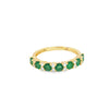 Anillo dama en oro amarillo de 14K con diamante de 0.14CT y esmeralda de 0.81CT