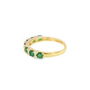 Anillo dama en oro amarillo de 14K con diamante de 0.14CT y esmeralda de 0.81CT