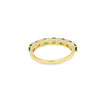 Anillo dama en oro amarillo de 14K con diamante de 0.14CT y esmeralda de 0.81CT