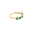 Anillo dama en oro amarillo de 14K con diamante de 0.14CT y esmeralda de 0.81CT