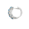 Aretes en oro blanco de 14K con diamante de 0.17CT y topacio London Blue de 1.26CT