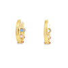 Aretes en oro amarillo de 14K con diamante de 0.18CT y piedras multicolor de 1.89CT