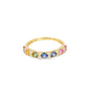 Anillo dama en oro rosa de 14K con diamante de 0.27CT y piedras multicolor de 1.57CT