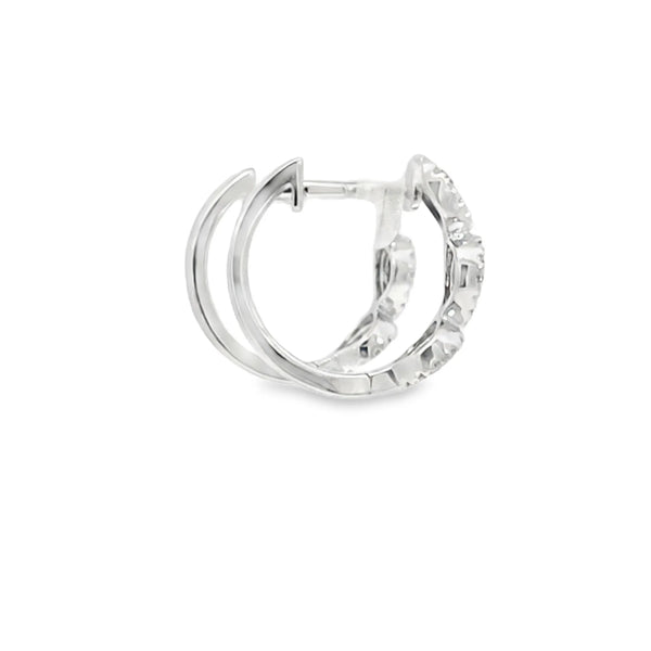 Aretes en oro blanco de 14K con diamante de 0.19CT y zafiro de 0.43CT