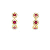 Aretes en oro amarillo de 14K con diamante de 0.20CT y rubí de 0.45CT