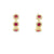 Aretes en oro amarillo de 14K con diamante de 0.20CT y rubí de 0.45CT