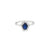 Anillo dama en oro blanco de 14K con diamante de 0.14CT y zafiro de 0.96CT