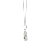Dije con cadena en oro blanco de 14K con diamante de 0.14CT y zafiro de 0.92CT