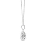 Dije con cadena en oro blanco de 14K con diamante de 0.14CT y zafiro de 0.92CT