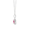 Dije con cadena en oro blanco de 14K con diamante de 0.14CT y rubí de 0.81CT