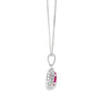 Dije con cadena en oro blanco de 14K con diamante de 0.14CT y rubí de 0.81CT