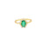 Anillo dama en oro amarillo de 14K con diamante de 0.14CT y esmeralda de 0.76CT