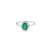 Anillo dama en oro blanco de 14K con diamante de 0.14CT y esmeralda de 0.77CT