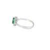 Anillo dama en oro blanco de 14K con diamante de 0.14CT y esmeralda de 0.77CT