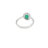 Anillo dama en oro blanco de 14K con diamante de 0.14CT y esmeralda de 0.77CT