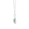 Dije con cadena en oro blanco de 14K con diamante de 0.14CT y esmeralda de 0.62CT